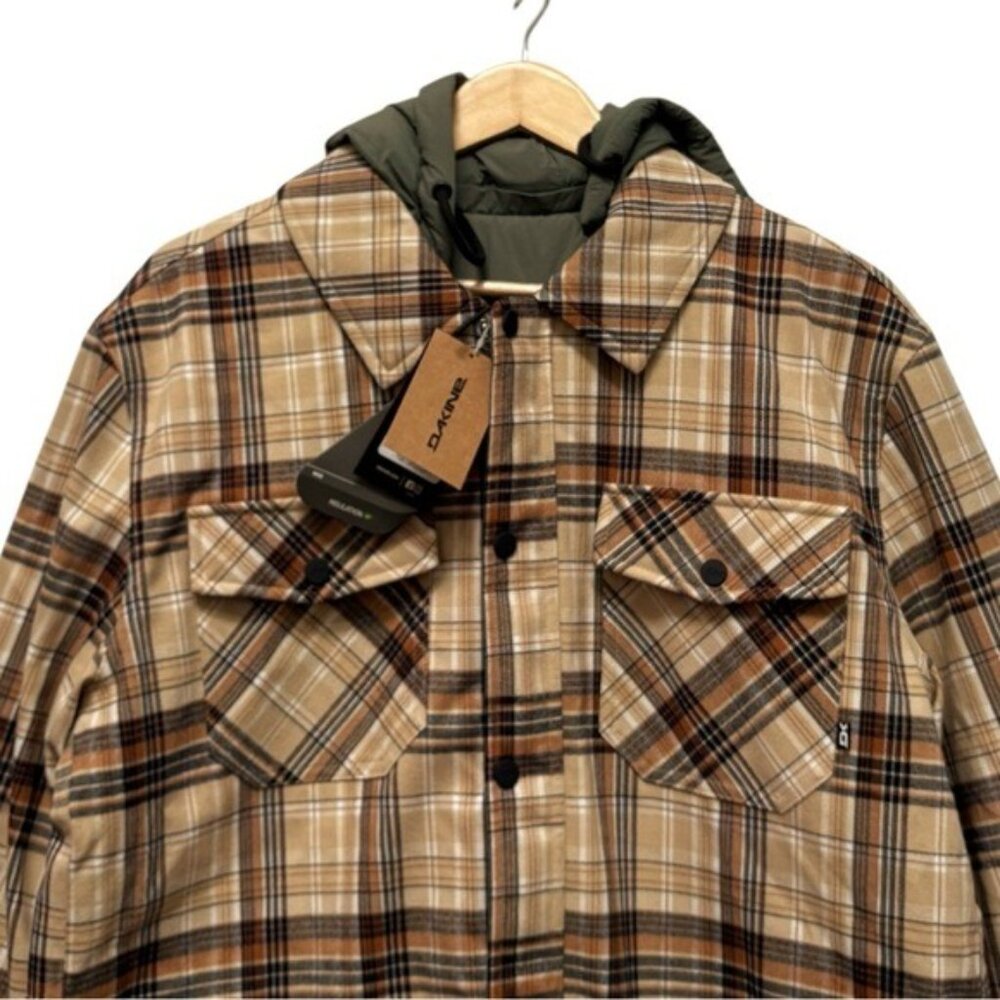Dakine Ryder Reversible Flannel Insulated Hooded Shacket Jacket Size Medium - Picture 4 of 11